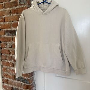 Lululemon Steady State Men’s Large Beige Pullover Hoodie With Pockets LM3FMOS